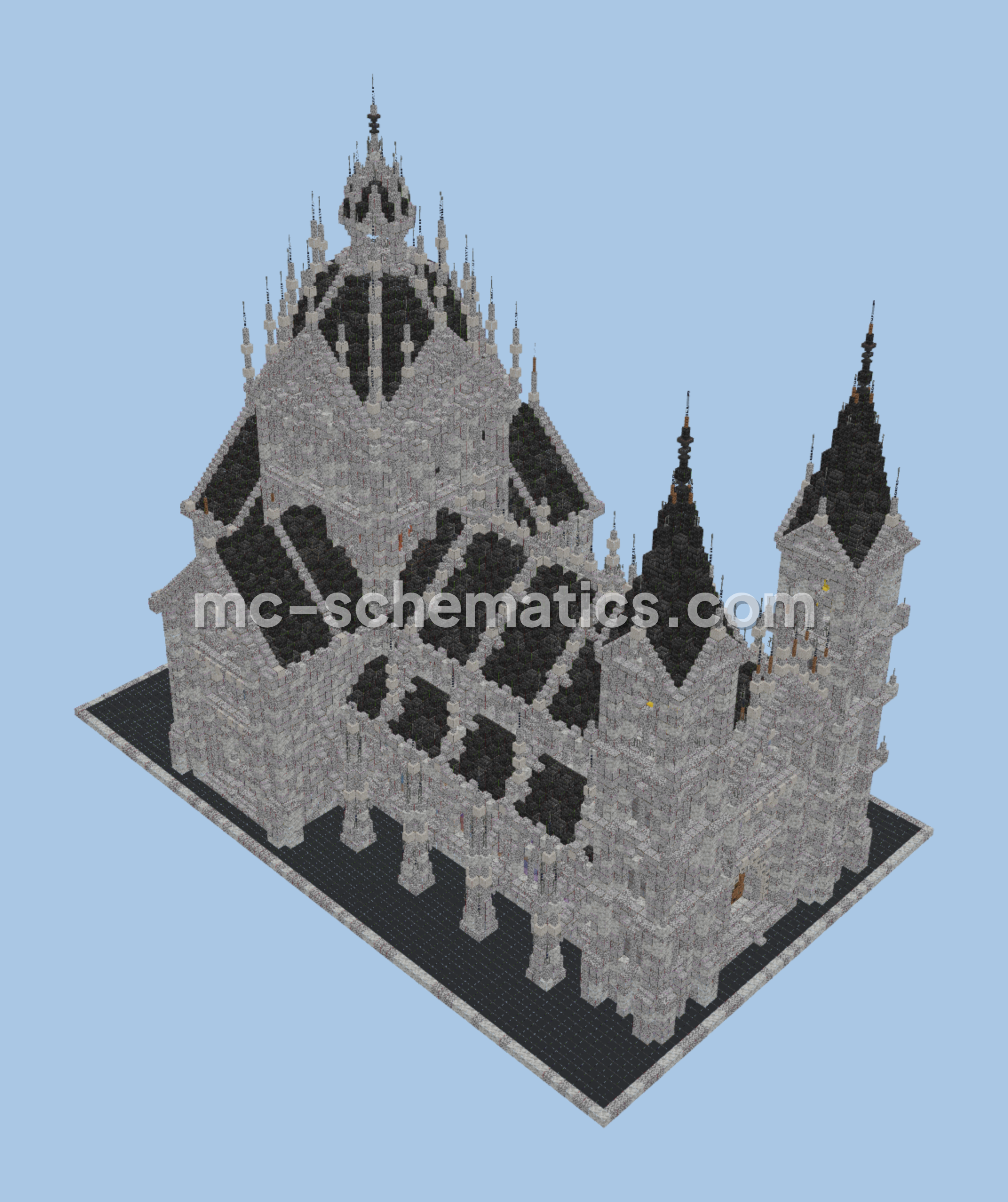 White Gothic Cathedral Minecraft Build Minecraft schematic preview