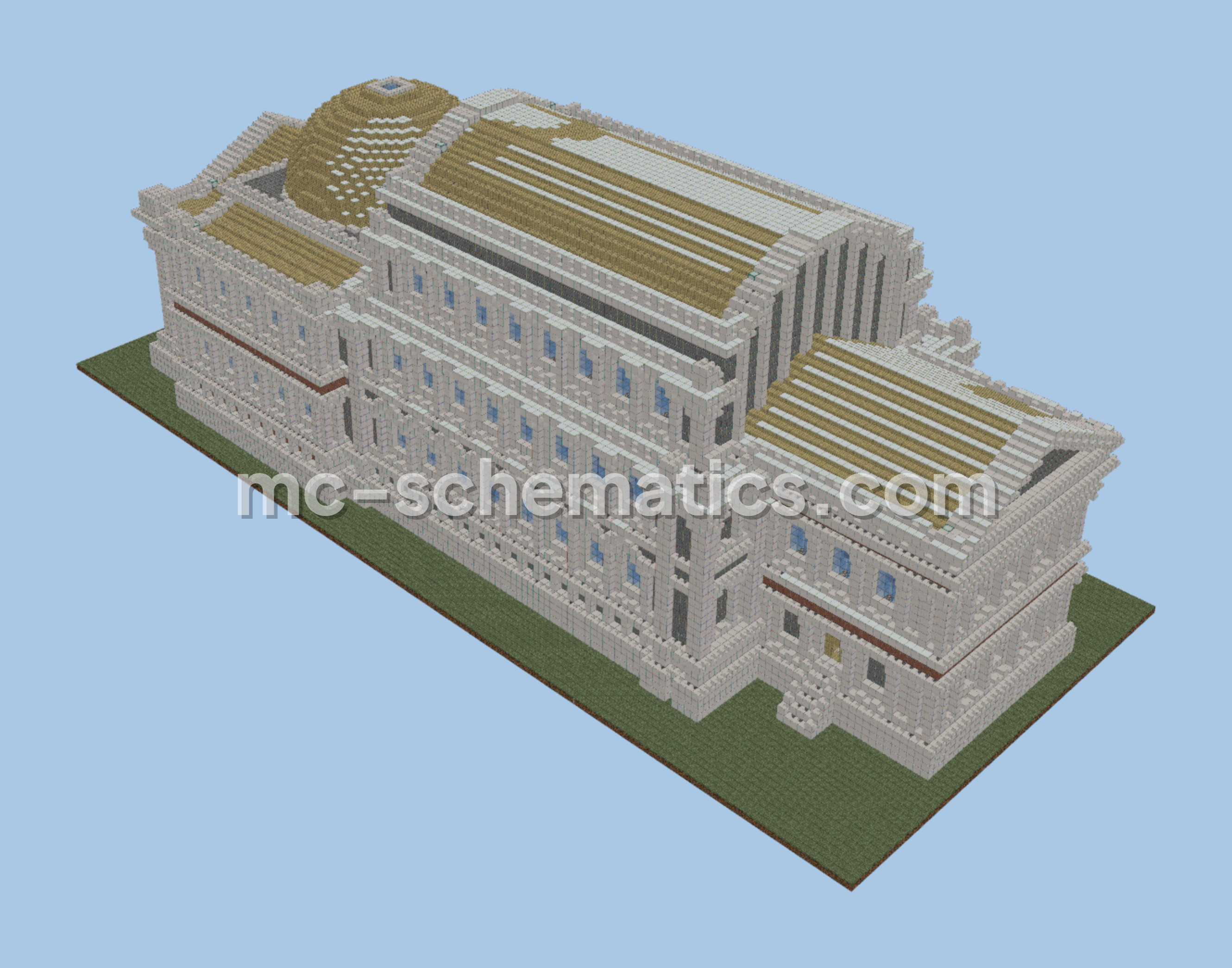 White Museum Structure Minecraft schematic preview