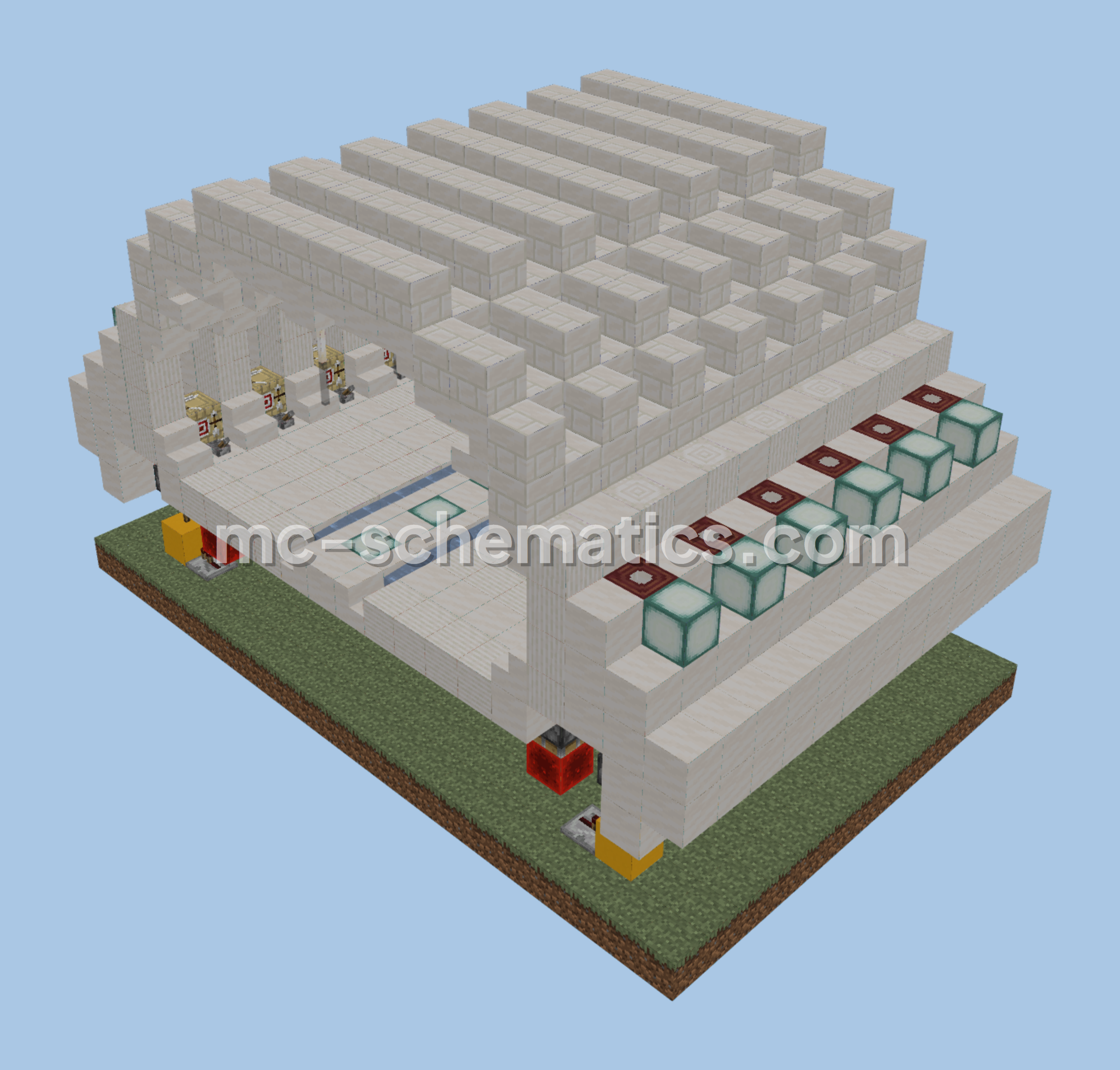 White Trading Hall Design Minecraft schematic preview