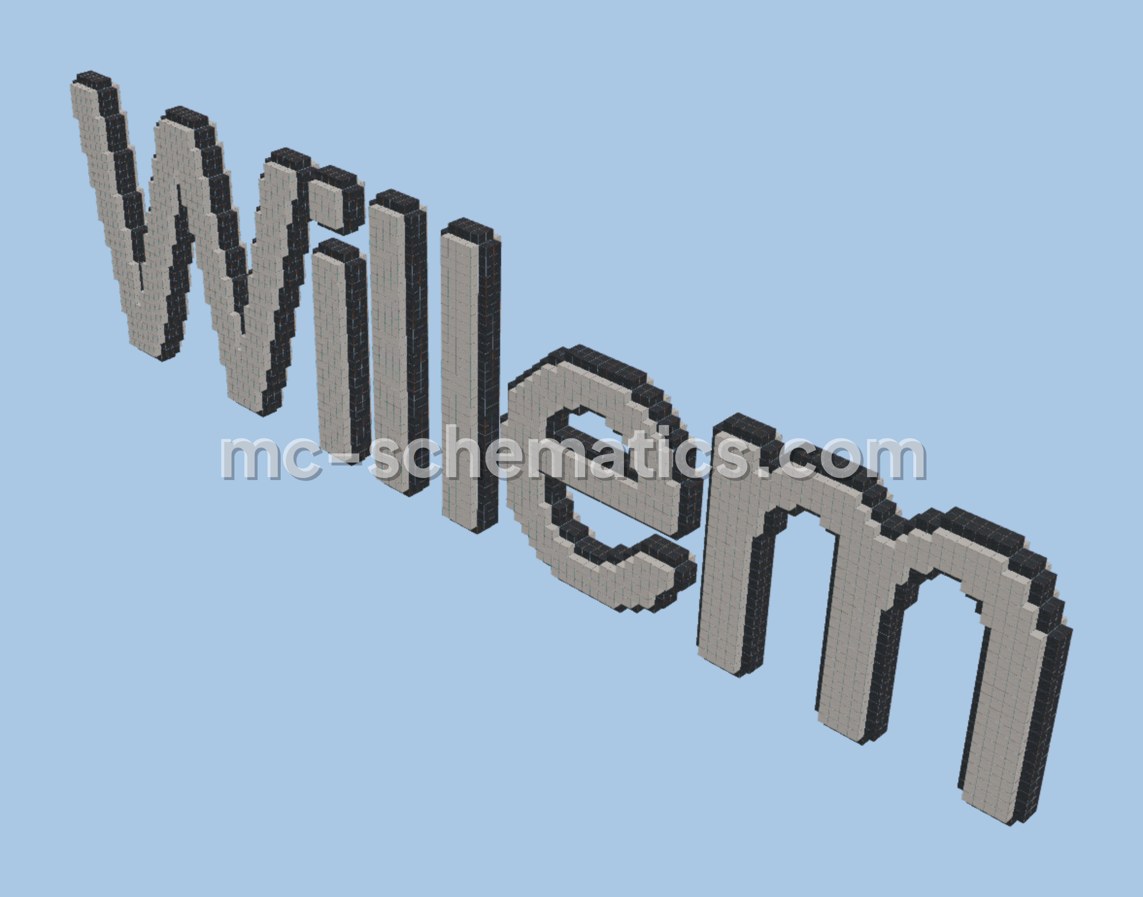 Willem Themed Welcome Sign Minecraft schematic preview