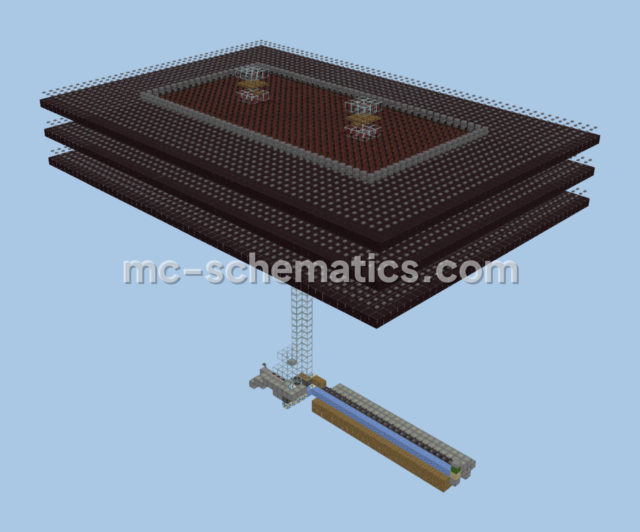 Wither Skeleton Farm for High Yields Minecraft schematic preview