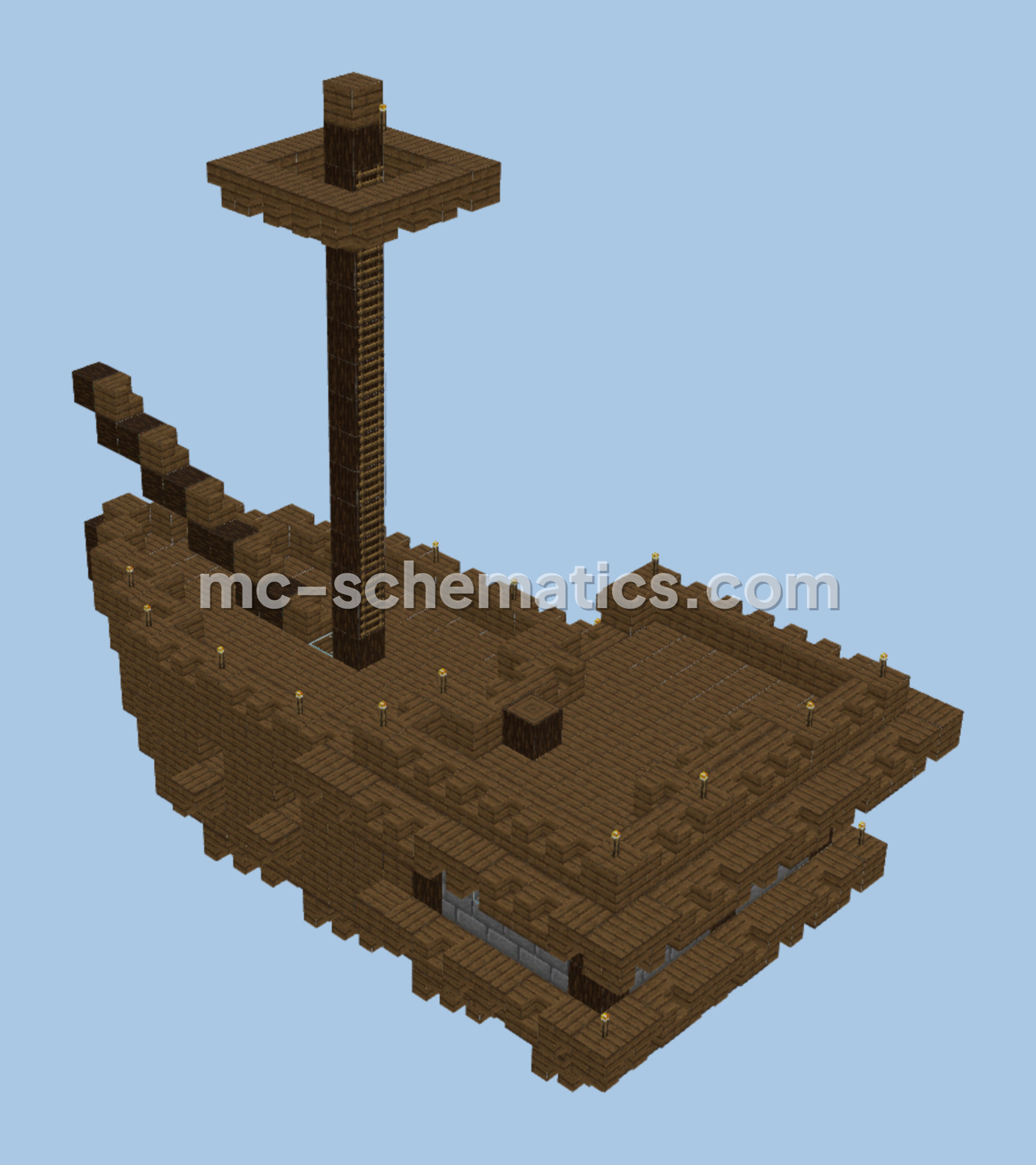 Wooden End Boat Minecraft schematic preview