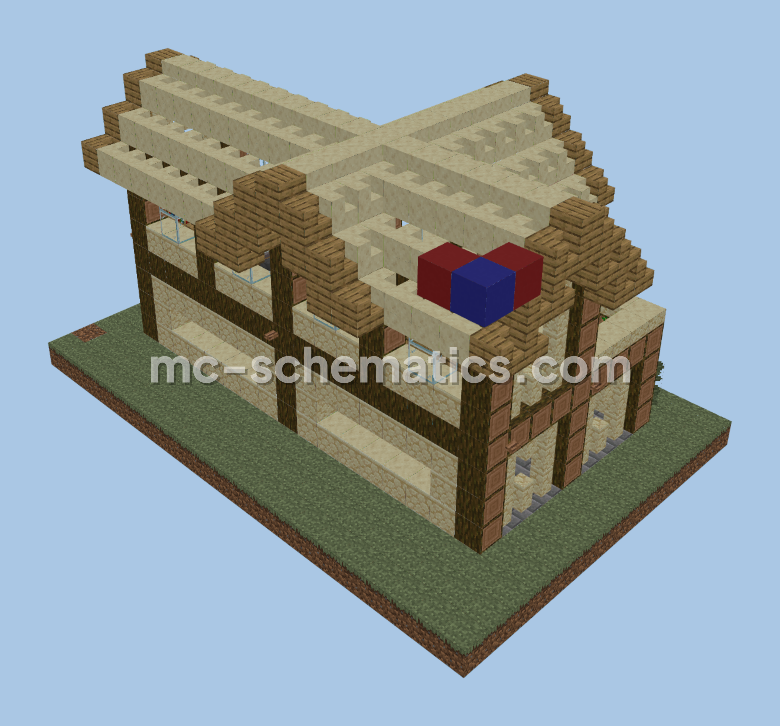 Wooden Starter Home For Two Minecraft schematic preview