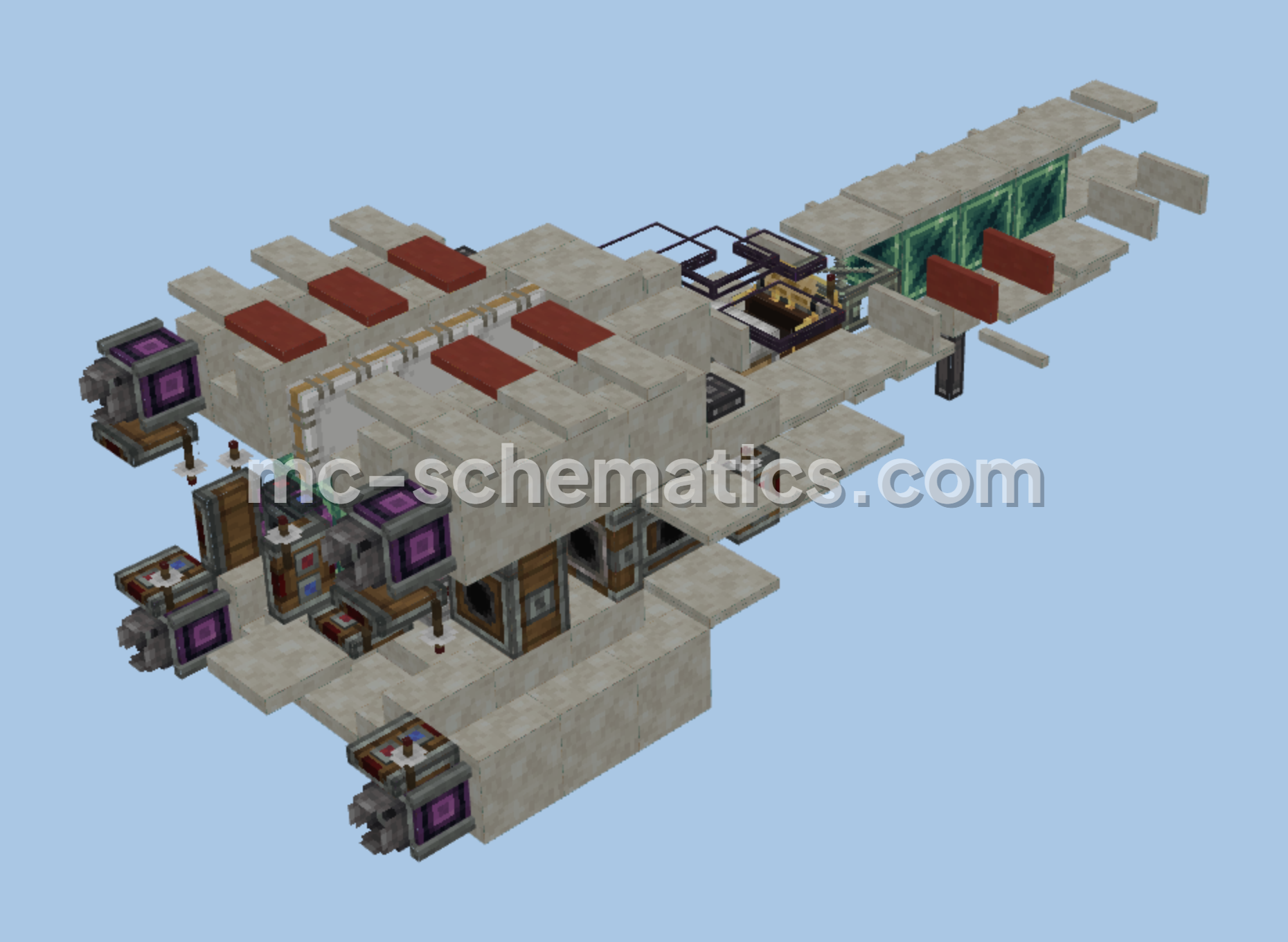 X-Wing Starfighter Build Minecraft schematic preview