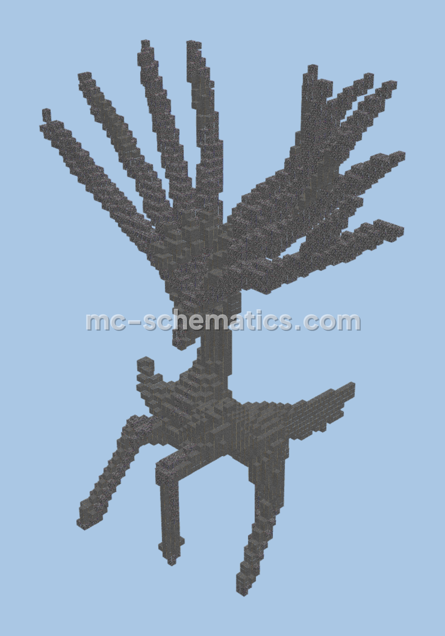 Xerneas Pokemon Stone Statue Minecraft schematic preview