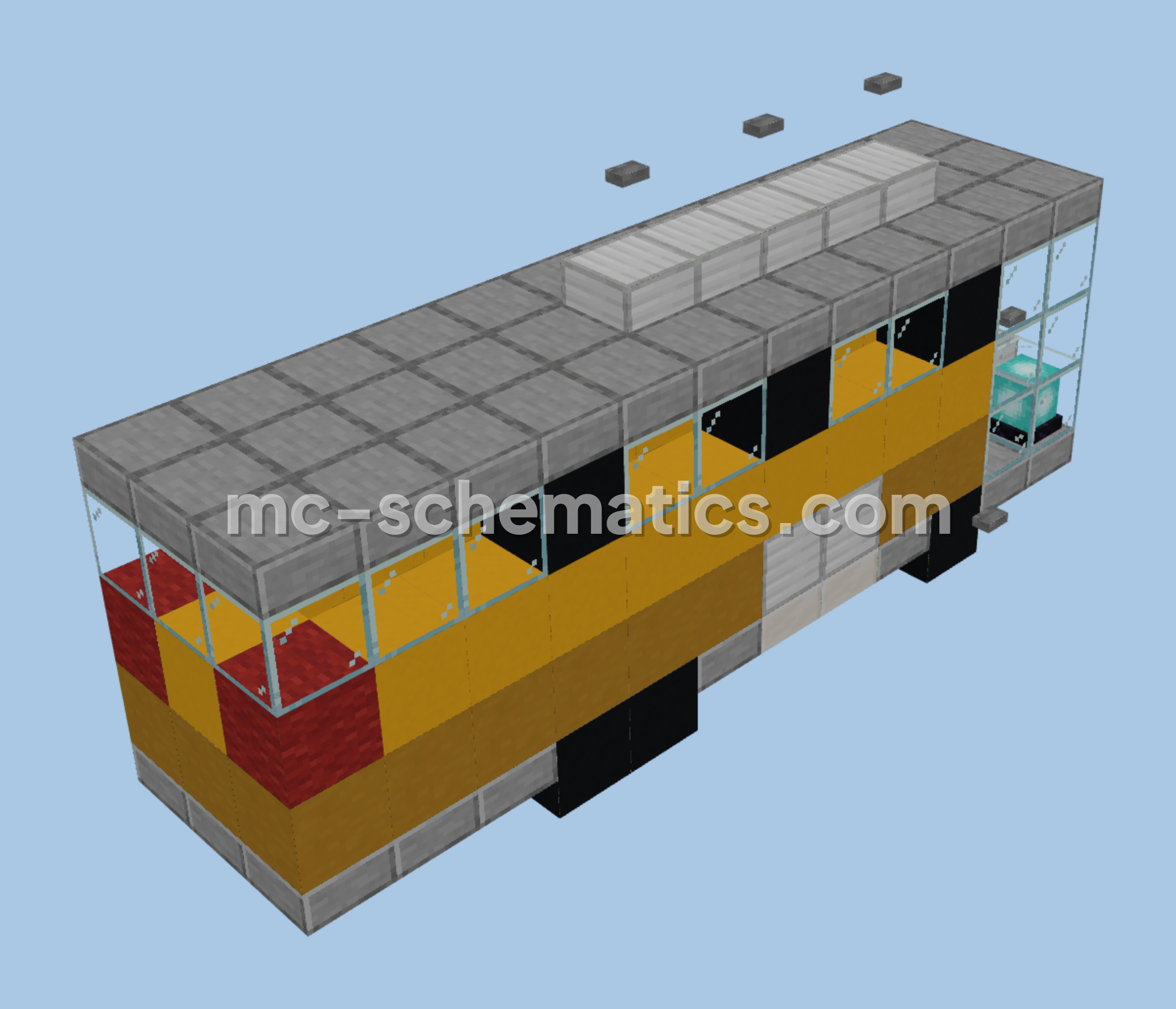 Yellow Minecraft Bus 6x4 Transport Minecraft schematic preview