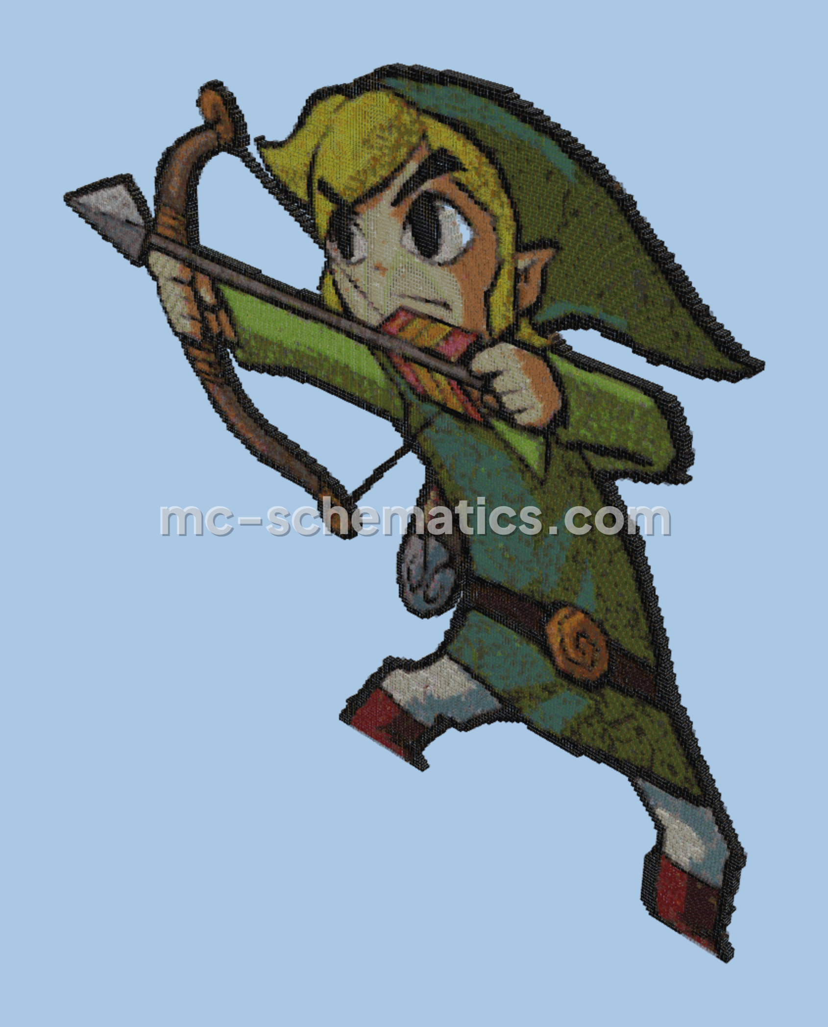 Zelda Wind Waker Link Statue Minecraft schematic