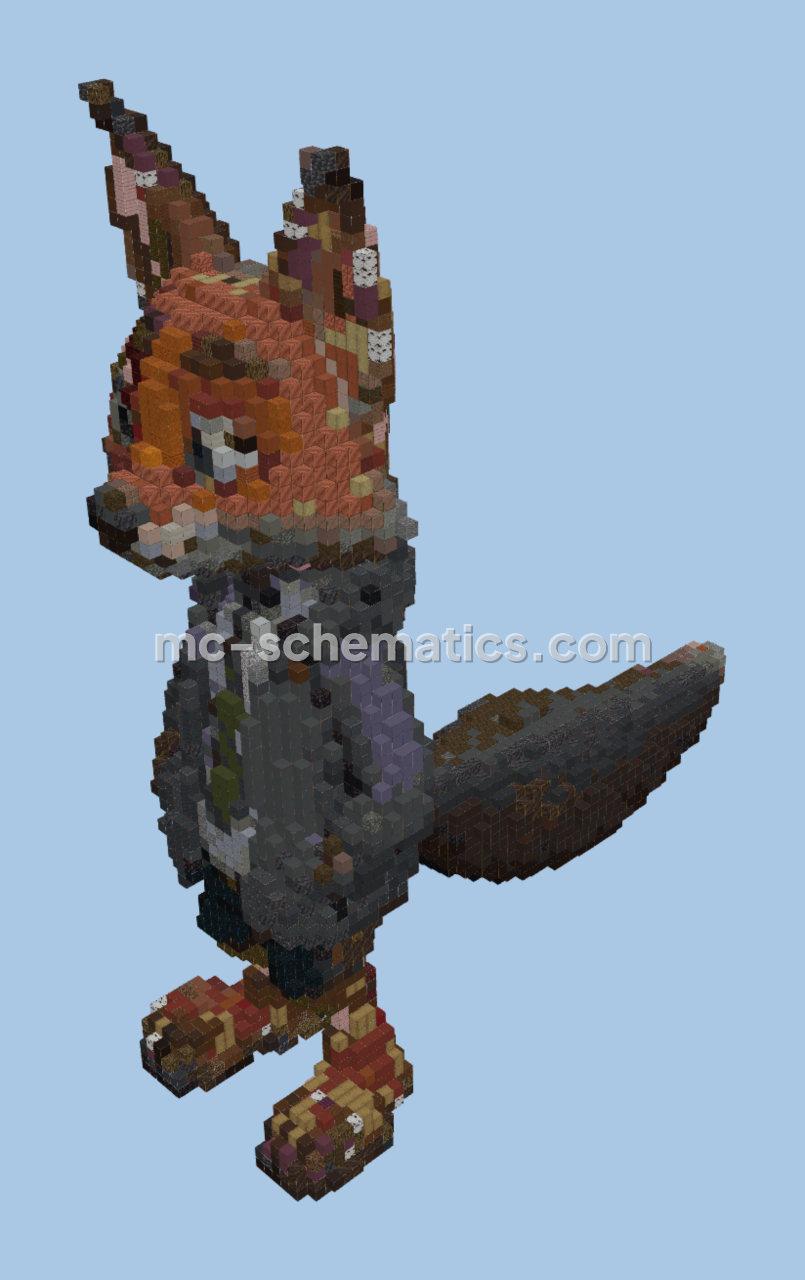 Zootopia Nick Wilde Fox Statue Minecraft schematic preview
