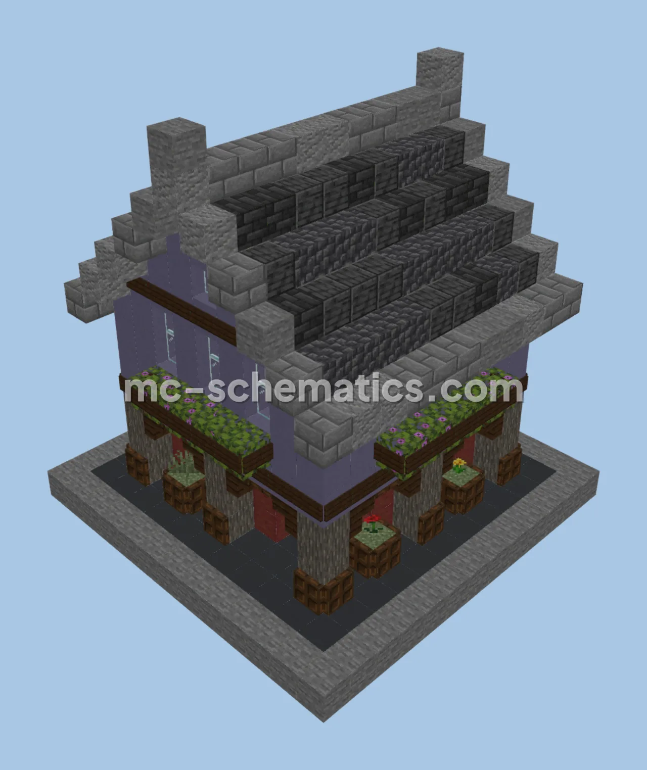 Blue House Minecraft Build