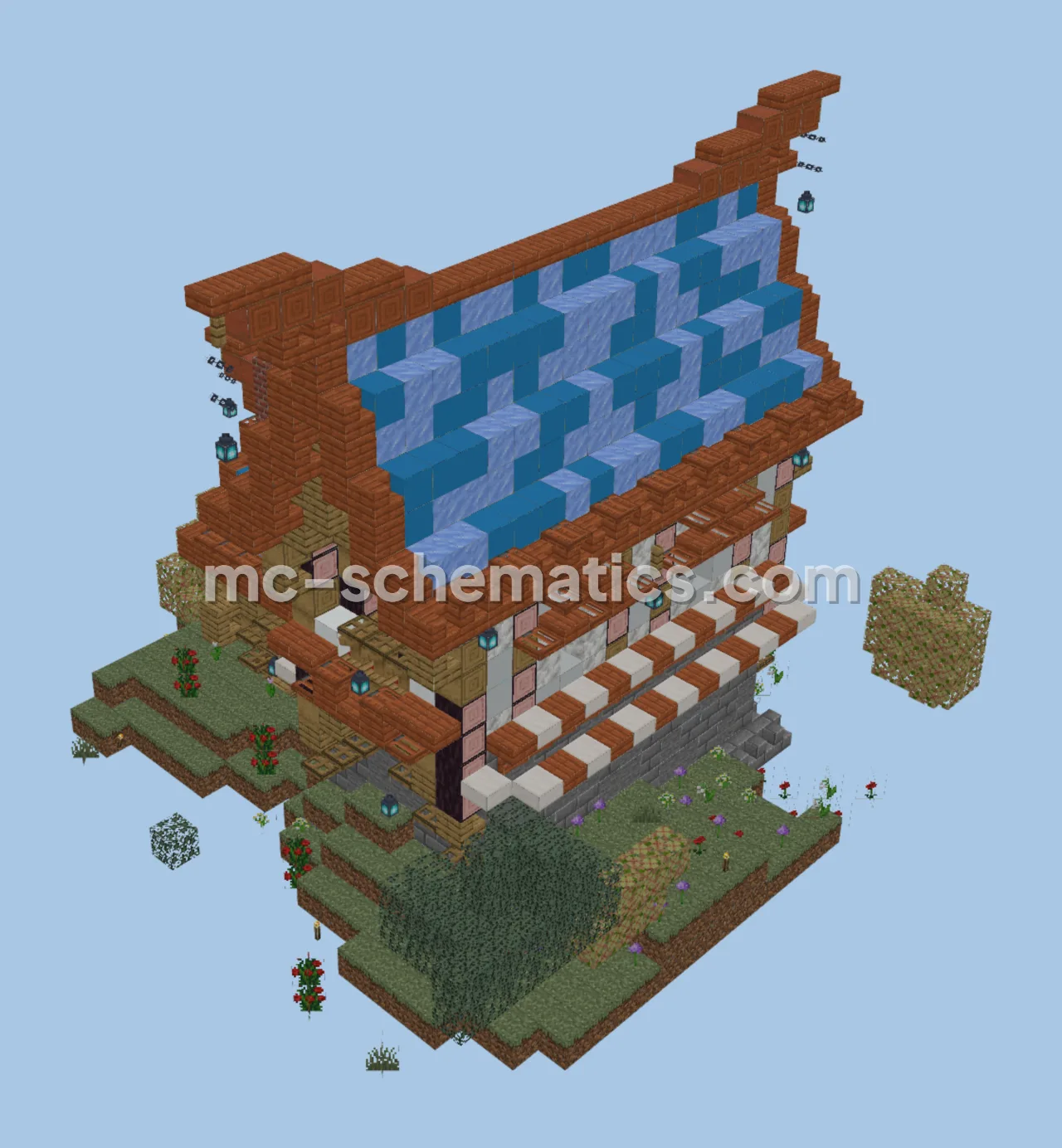 Fantasy Blue Roof House