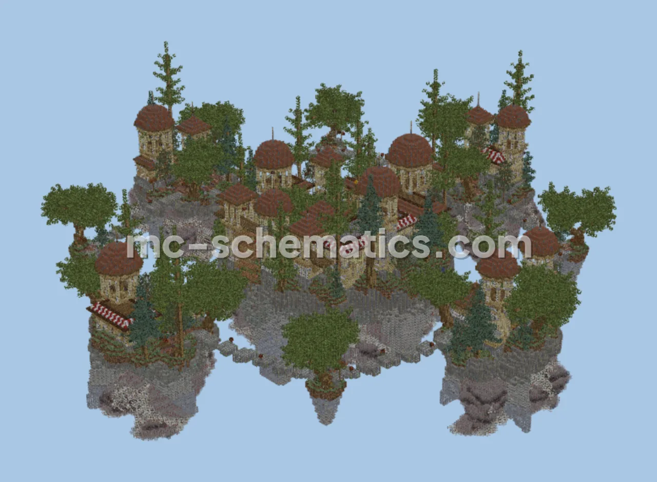 Island Spawn Point with Towers and Cafes