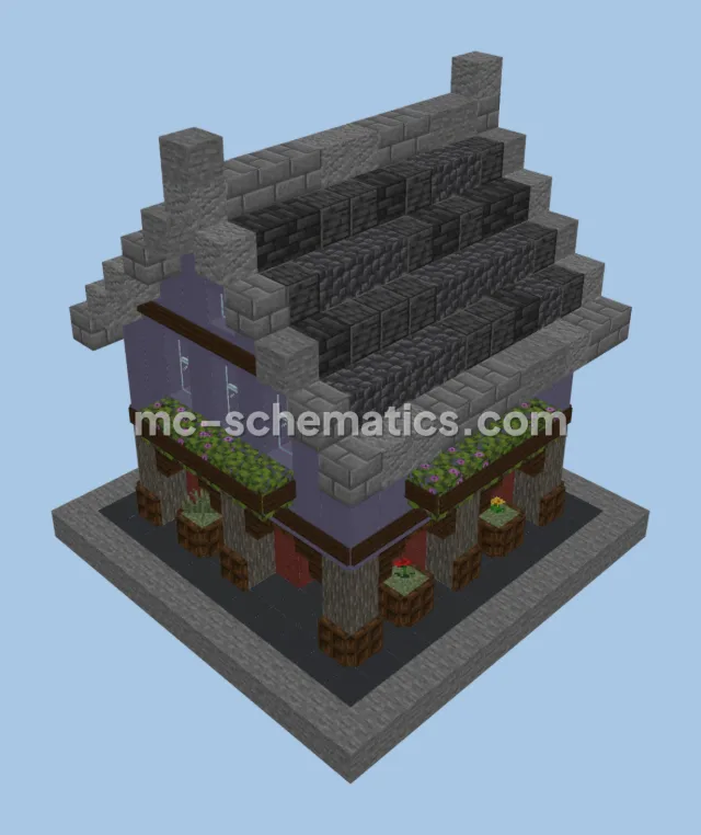 Blue House Minecraft Build