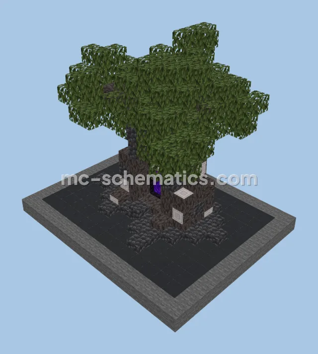 Creepy Pale Oak Tree Nether Portal Schematic