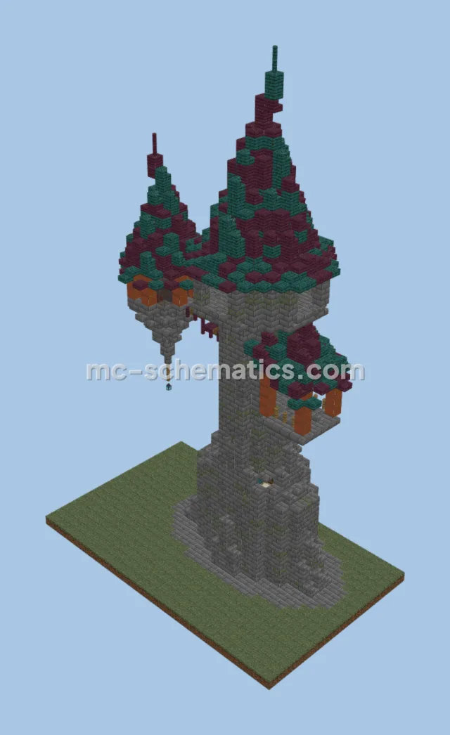 Fantasy Wizard Tower With Interior