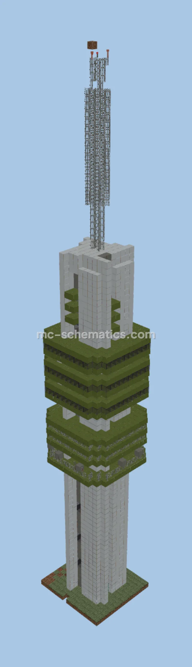 Hilversum Broadcasting Tower 1:1.5 Scale Minecraft Replica