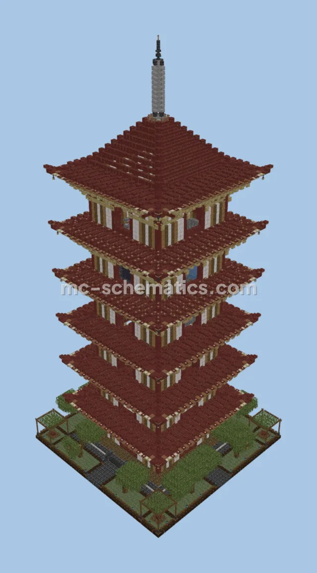 Japanese Tower Iron Farm with Automated Crafting