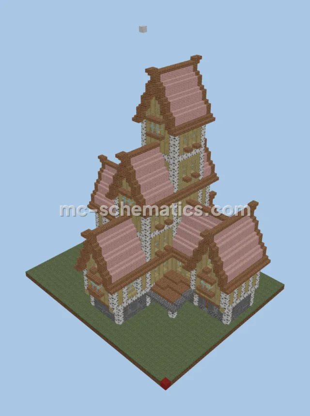Medieval Oak Log Village House