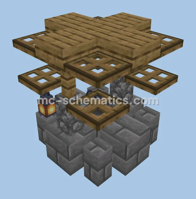 Medieval Well with Wooden Roof