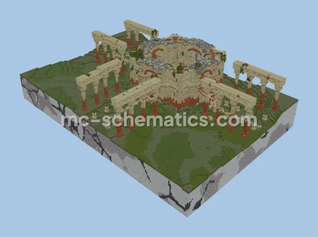 Overgrown Temple Ruins Structure