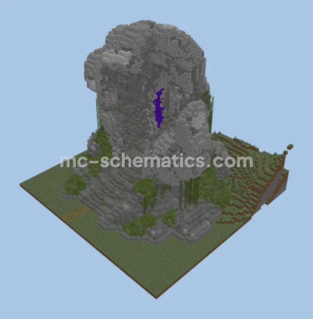 Ruined Hand Shaped Nether Portal Build