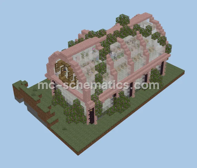 Symmetrical Oak and Glass Botanical Greenhouse