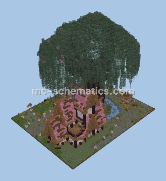 Wooden Home And Tree
